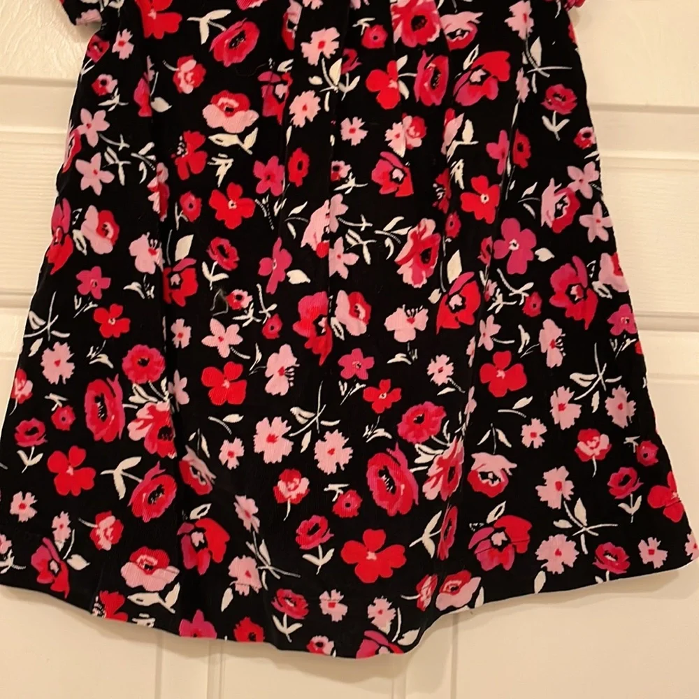 Gap Baby(3yrs) Black and Pink Poppy Corduroy Short Sleeve Dress - Size 3T